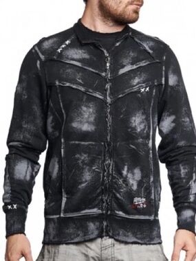 Affliction Black Jacket Patch Logo with Red and White Accents